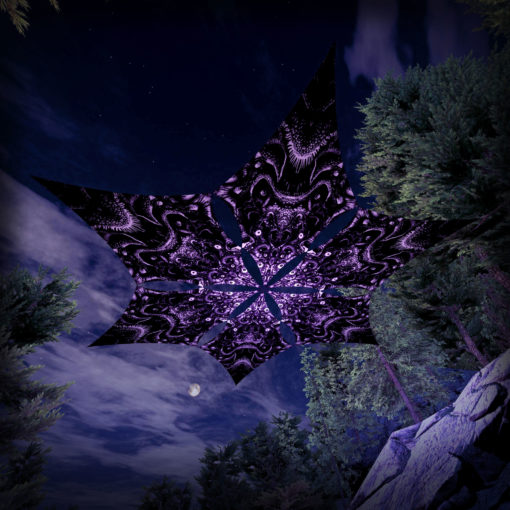 Hell-o-Ween - Hexagram - HL-DM02 UV-Diamonds -Psychedelic Black&White Canopy 3D-Preview