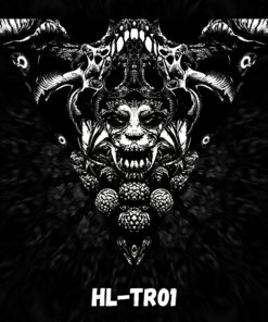 Hell-o-Ween - HL-TR01 -Psychedelic Black&White Halloween Triangle Decoration - Design Preview