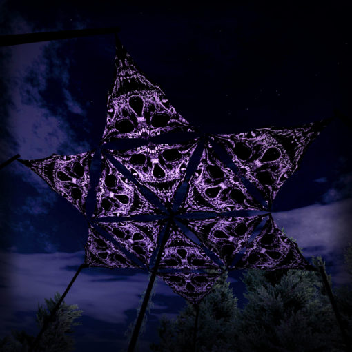 Hell-o-Ween - HL-TR02 -Psychedelic Black&White Halloween Canopy - 12 triangles set -3D-Preview
