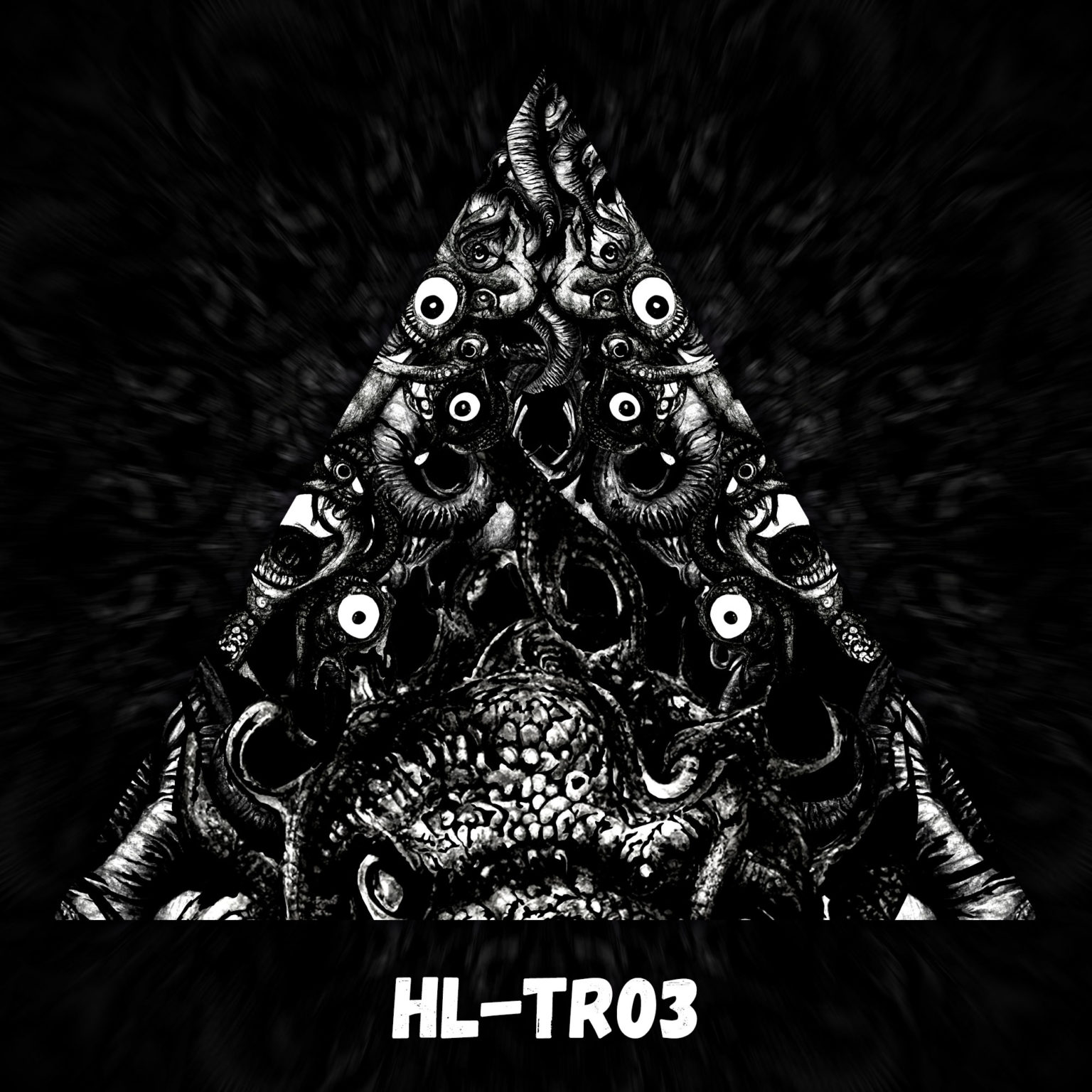Hell-o-Ween - HL-TR03 -Psychedelic Black&White Halloween Triangle Decoration - Design Preview