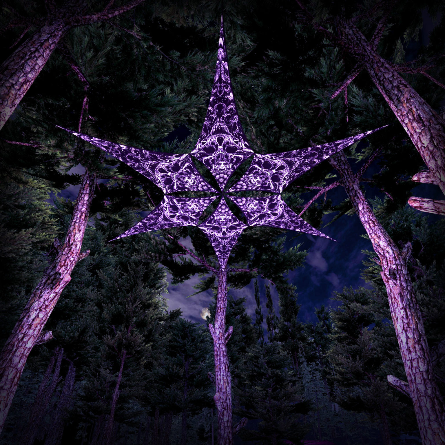 Hell-o-Ween - Urzonuth -Psychedelic Black&White Halloween Canopy - 6 petals set -3D-Preview