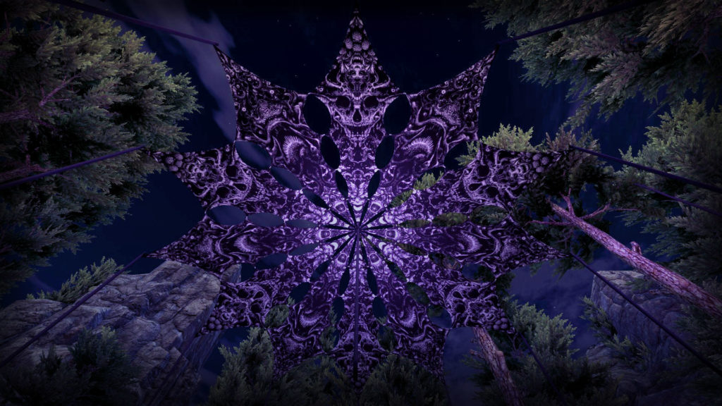 Helloween - Urzonuth&Zinoleg - Psychedelic Black&White Halloween Canopy - 12 petals set - 3D-Preview