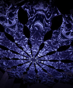 Helloween - Urzonuth & Zinoleg -Psychedelic Black&White Canopy - 12 petals set - Large Size 11m diameter -3D-Preview in a club