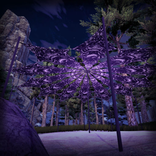 Helloween - Zinoleg -Psychedelic Black&White Halloween Canopy - 12 petals set -3D-Preview