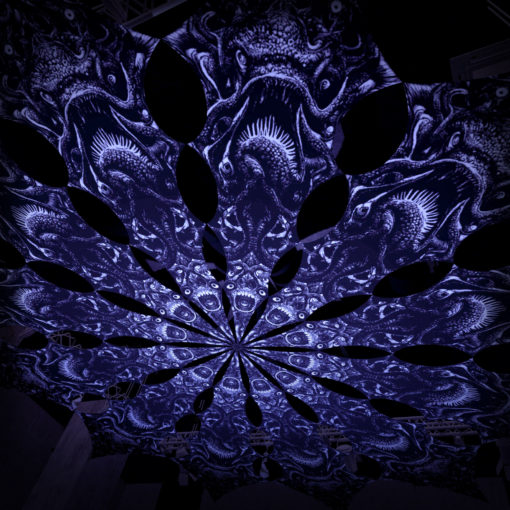 Helloween - Zinoleg -Psychedelic Black&White Canopy - 12 petals set - Large Size 11m diameter -3D-Preview in a club