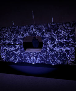 Hell-o-Ween - Urzonuth - DJ-booth - 3D-Preview - Black&white Print on Lycra