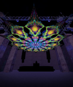 Reincarnation 2 - Adept -Psychedelic UV Canopy - 12 petals set - Large Size 11m diameter -3D-Preview in a club