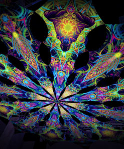 Reincarnation 2 - Adept&Leaf -Psychedelic UV Canopy - 12 petals set - Large Size 11m diameter -3D-Preview in a club