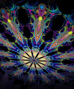 Reincarnation 2 - Leaf -Psychedelic UV Canopy - 12 petals set - Large Size 11m diameter -3D-Preview in a club