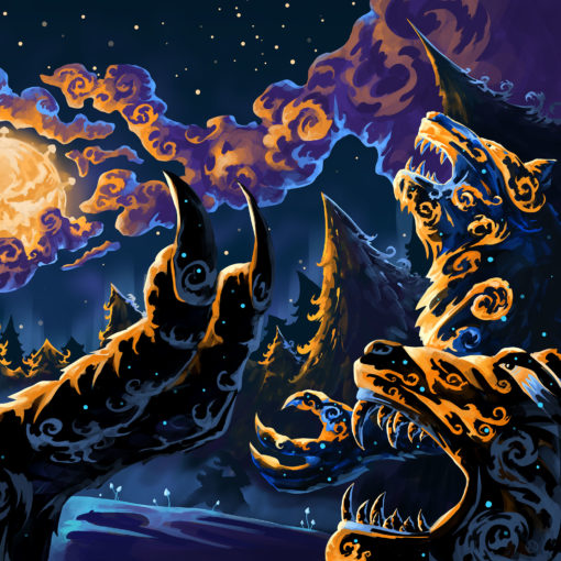Magic Mushroom Werewolves - DJ-booth - Art -Right Half