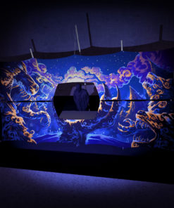 Magic Mushroom Werewolves - DJ-booth - 3D-Preview - UV-Reactive Print on Lycra