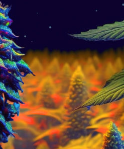 Marijuana Astronaut V2 - Trippy Tapestry - Colorful UV Stoner Backdrop Psychedelic UV-Reactive Fluorescent Wall Art - Details 03