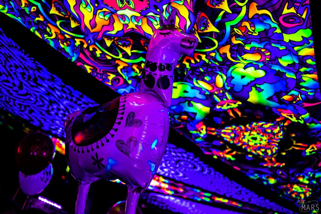 Psychedelic Trance Party UV-Reactive Decorations on stretchable lycra