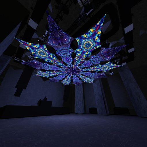 Deep Sea and Dreamy Tanzanite - Psychedelic UV Canopy - 12 petals set - 3D-Preview