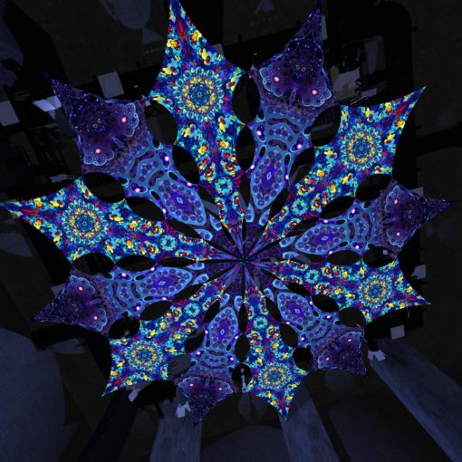 Deep Sea and Dreamy Tanzanite - Psychedelic UV Canopy - 12 petals set - 3D-Preview