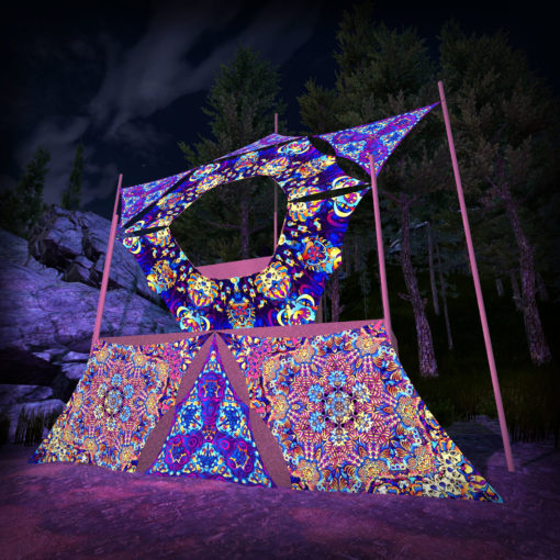 Kali in Acidland - KL-DN04 - Donut DJ-Stage - Psychedelic UV-Reactive Decoration - 3D-Preview