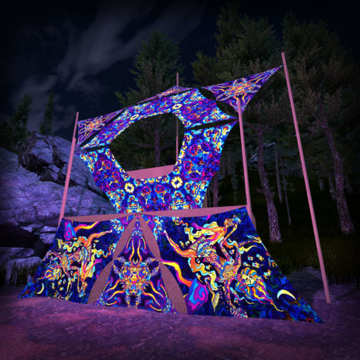 Kali in Acidland - KL-DN06 - Donut DJ-Stage - Psychedelic UV-Reactive Decoration - 3D-Preview