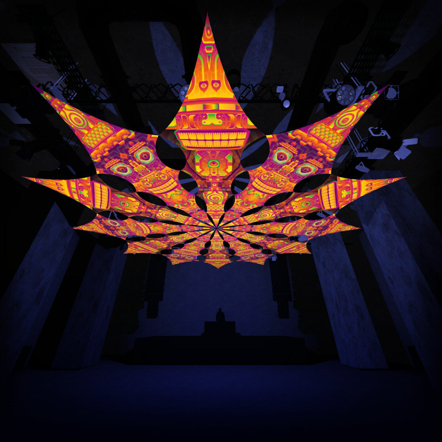 DMTemple and DMTizzin - Psychedelic UV Canopy - 12 petals set - 3D-Preview - Club