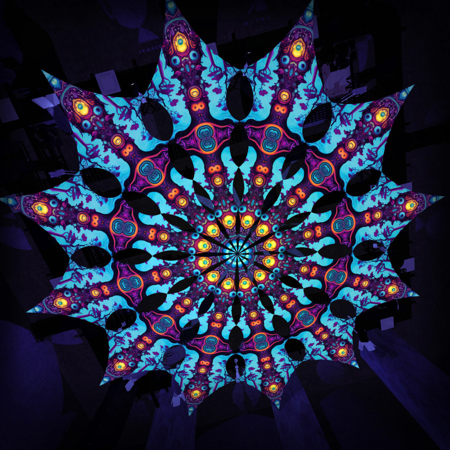 Cosmic Oracle - Psychedelic UV Canopy - 12 petals set - 3D-Preview - Club