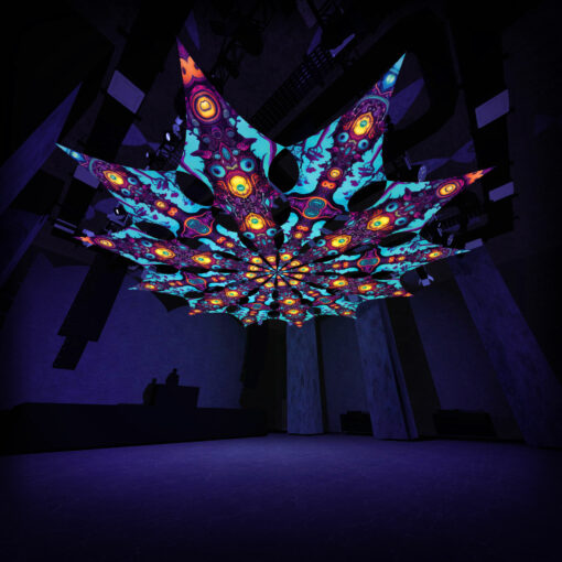 Cosmic Oracle & Divine Candle - Psychedelic UV Canopy - 12 petals set - 3D-Preview - Club