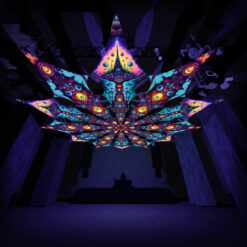 Divine Candle & Mushroom Temple - Psychedelic UV Canopy - 12 petals set - 3D-Preview - Club