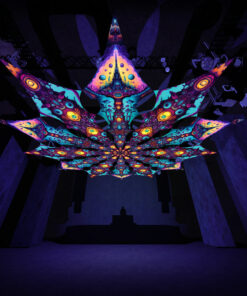 Divine Candle & Mushroom Temple - Psychedelic UV Canopy - 12 petals set - 3D-Preview - Club