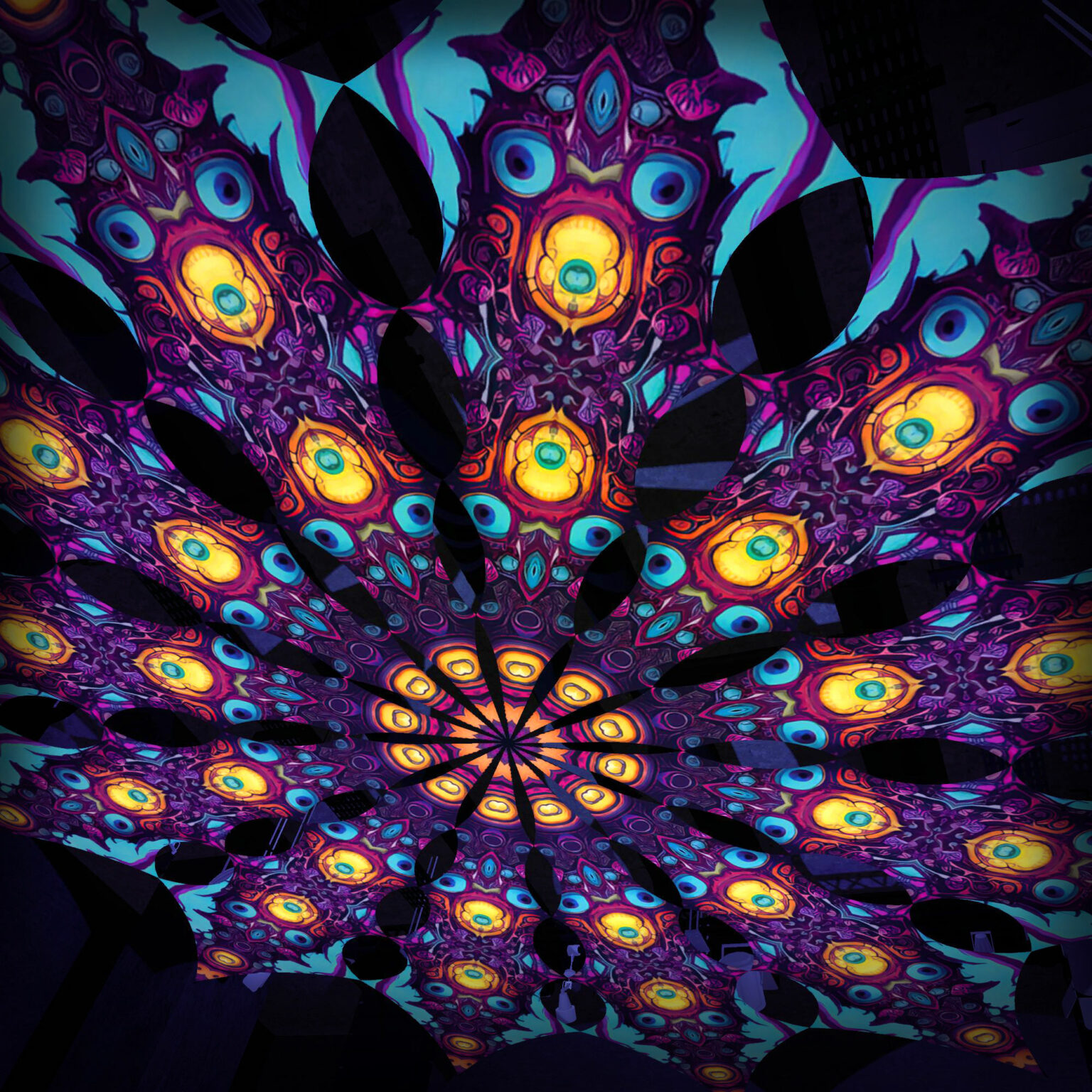 Divine Candle - Psychedelic UV Canopy - 12 petals set - 3D-Preview - Club