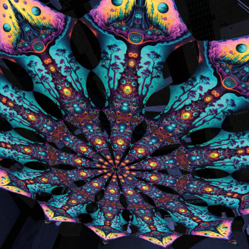 Mushroom Temple - Psychedelic UV Canopy - 12 petals set - 3D-Preview - Club