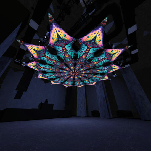 Mushroom Temple - Psychedelic UV Canopy - 12 petals set - 3D-Preview - Club