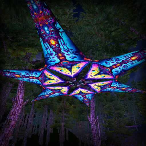 Mushroom Temple - Psychedelic UV Canopy - 6 petals set - 3D-Preview - Forest
