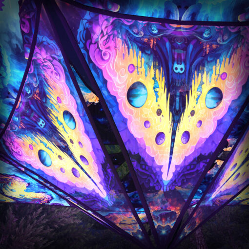 Mystic Spores - Hexagram and Pyramid - MS-HXP01 - UV-Canopy - Psychedelic Party Decoration - 3D-Preview