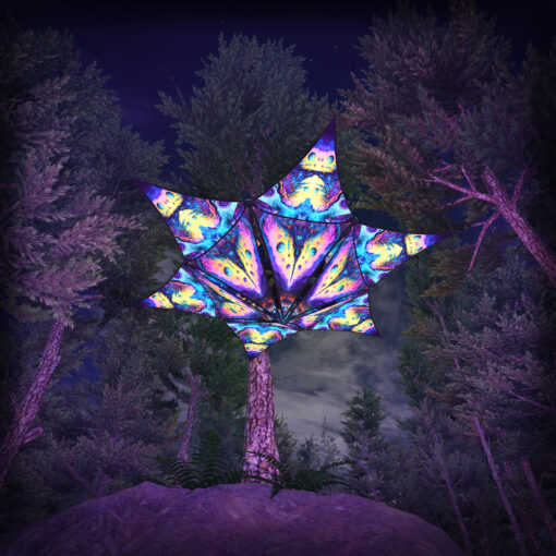 Mystic Spores - Hexagram and Pyramid - MS-HXP01 - UV-Canopy - Psychedelic Party Decoration - 3D-Preview