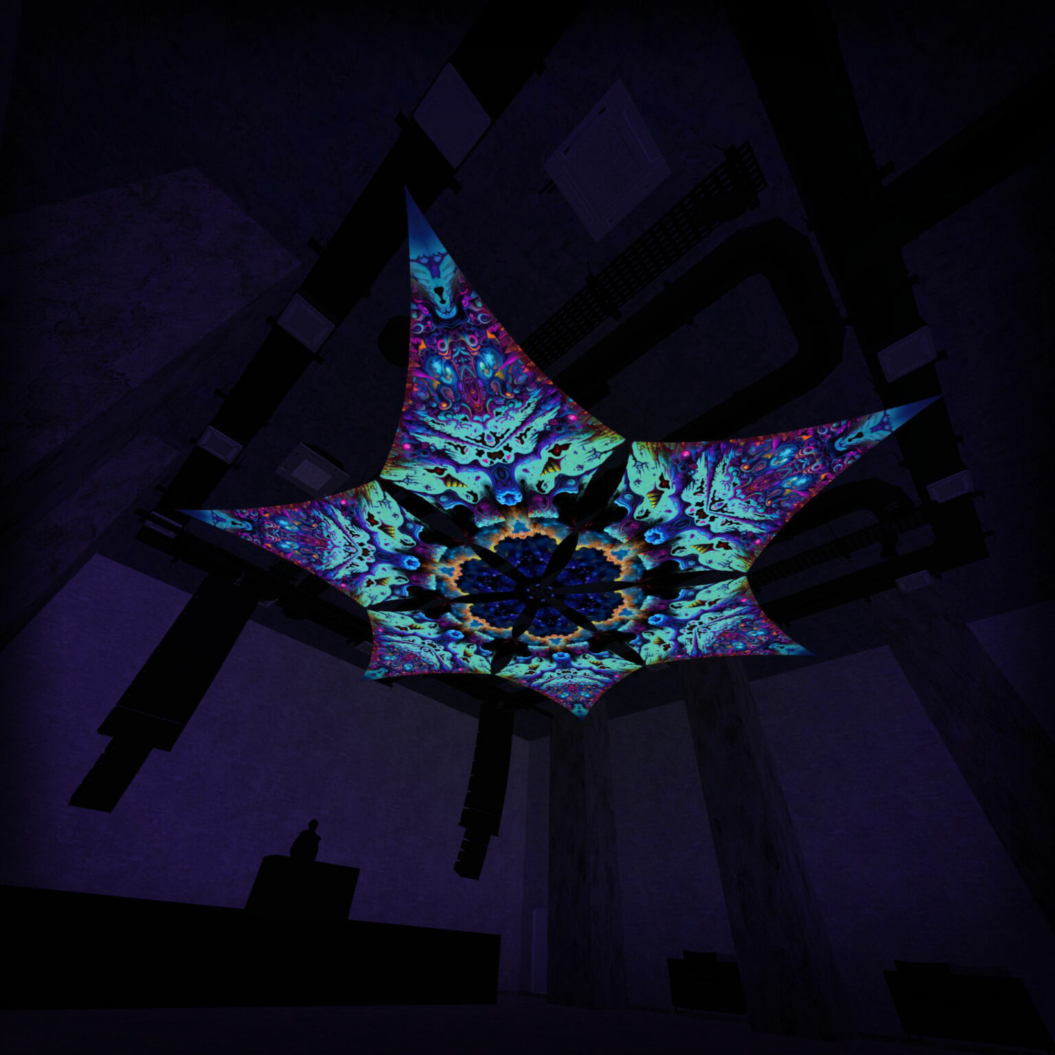 Mystic Spores - Hexagram MS-DM02 - Psychedelic UV-Canopy - 3D-Preview