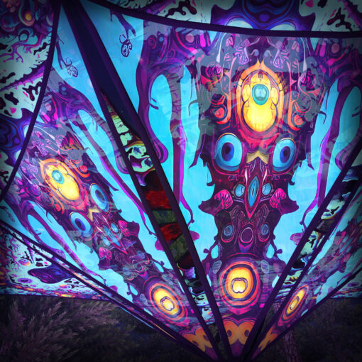 Mystic Spores - Hexagram and Pyramid - MS-HXP03 - UV-Canopy - Psychedelic Party Decoration - 3D-Preview