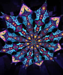 Mushroom Temple & Cosmic Oracle - Psychedelic UV Canopy - 12 petals set - 3D-Preview - Club