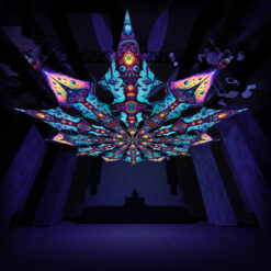 Mushroom Temple & Cosmic Oracle - Psychedelic UV Canopy - 12 petals set - 3D-Preview - Club