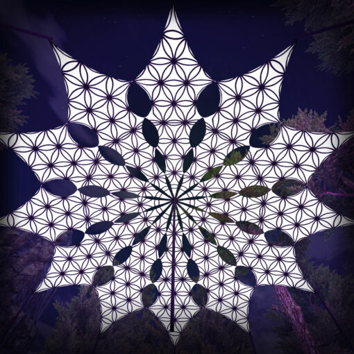FL-PT01 - Psychedelic Black and White Canopy - 12 petals set - 3D-Preview - Forest - "Flower of Life" Collection