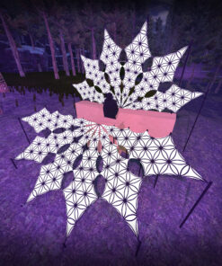FL-PT01 - Psychedelic Black and White DJ-Stage - 12 petals set - 3D-Preview - Forest - 