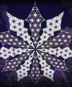 FL-PT01 and FL-PT02 - Psychedelic Black and White Canopy - 12 petals set - 3D-Preview - Forest - 
