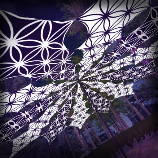FL-PT01 and FL-PT02 - Psychedelic Black and White Canopy - 12 petals set - 3D-Preview - Forest - "Flower of Life" Collection