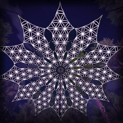 FL-PT02 - Psychedelic Black and White Canopy - 12 petals set - 3D-Preview - Forest - "Flower of Life" Collection