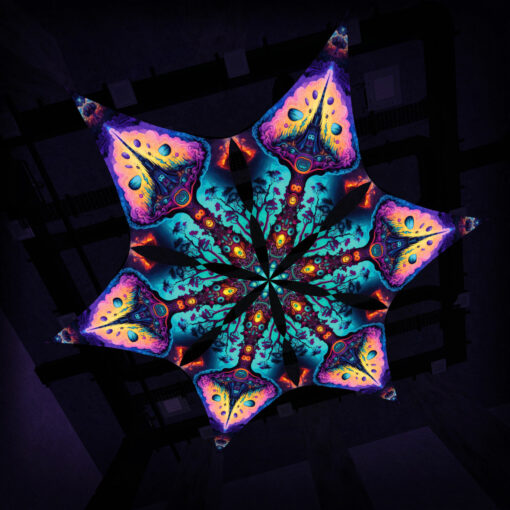 Mystic Spores - Hexagram MS-DM04 - Psychedelic UV-Canopy - 3D-Preview - Club