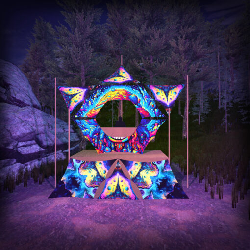 Mystic Spores - MS-DN01 - Donut DJ-Stage - Psychedelic UV-Reactive Decoration - 3D-Preview