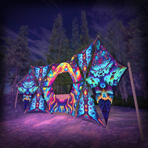 Mystic Spores - MS-DN02 - Donut DJ-Stage - Psychedelic UV-Reactive Decoration - 3D-Preview