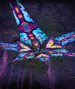 Mushroom Temple & Divine Candle - Psychedelic UV Canopy - 6 petals set - 3D-Preview - Forest