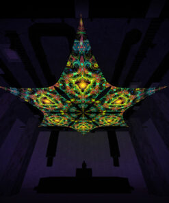 Reincarnation 2 - Hexagram R2-DM01 - Psychedelic UV-Canopy - 3D-Preview - Club