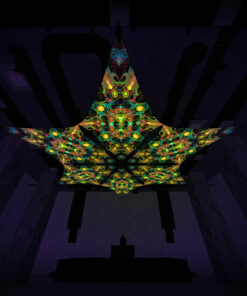 Reincarnation 2 - Hexagram R2-DM02 - Psychedelic UV-Canopy - 3D-Preview - Club
