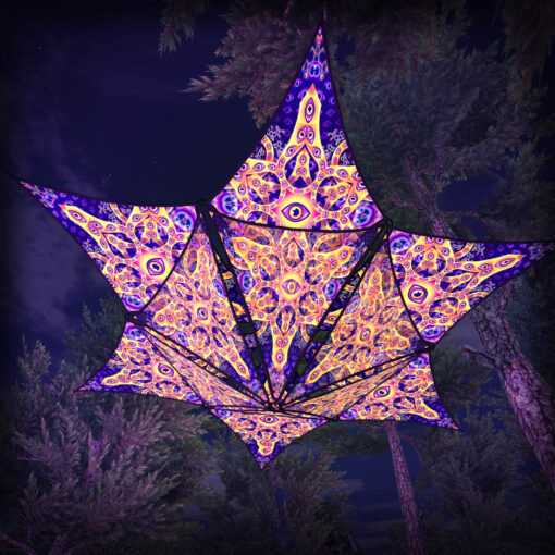 Abracadabra - Hexagram and Pyramid - AB-HXP01 - UV-Canopy - Psychedelic Party Decoration - 3D-Preview