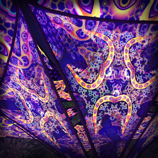 Abracadabra - Hexagram and Pyramid - AB-HXP02 - UV-Canopy - Psychedelic Party Decoration - 3D-Preview