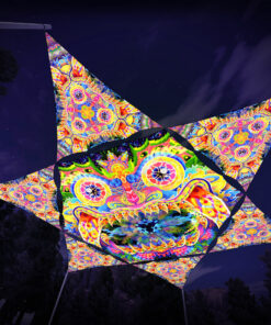 BR-HX01 Hexagon and 6 Triangles BR-TR01 - 3D-Preview - Forest - Psychedelic UV-Reactive Canopy – Ceiling Decoration